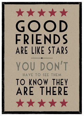 Good Friends Are Like Stars.... Wooden Framed A3 Print East of India